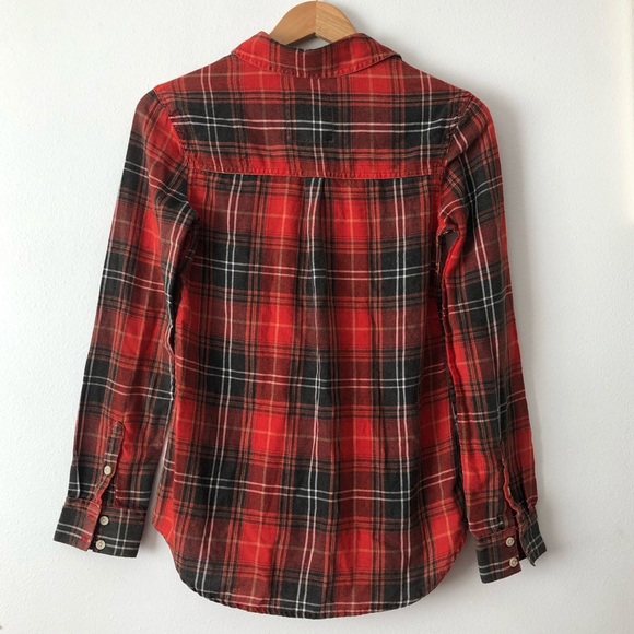 Rust Orange Plaid Button Down Shirt - Picture 4 of 4